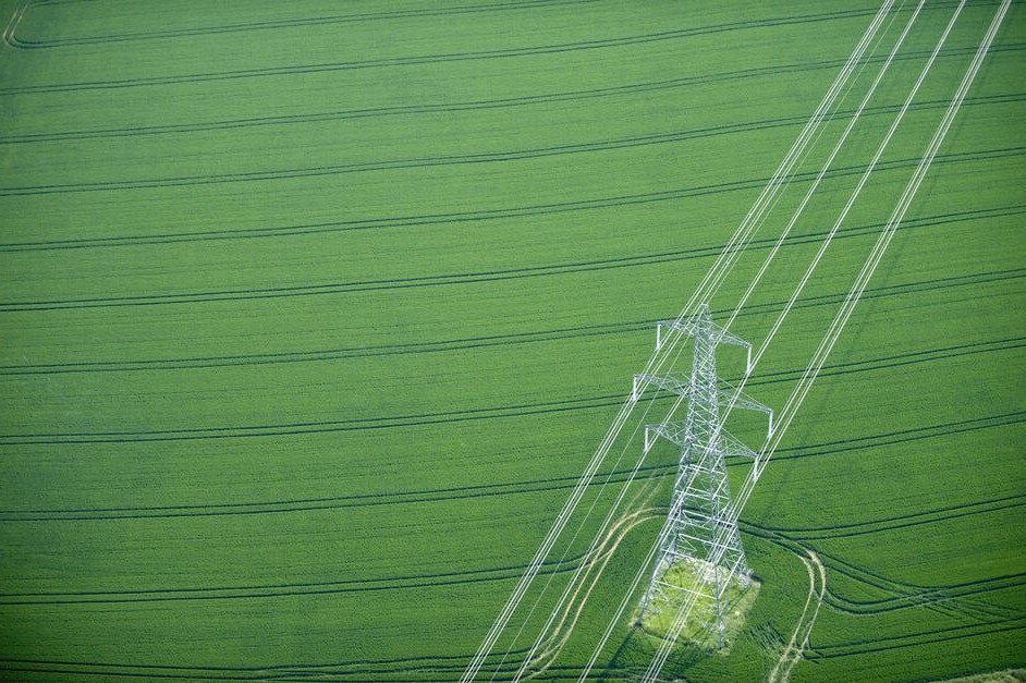 Pylon in a field