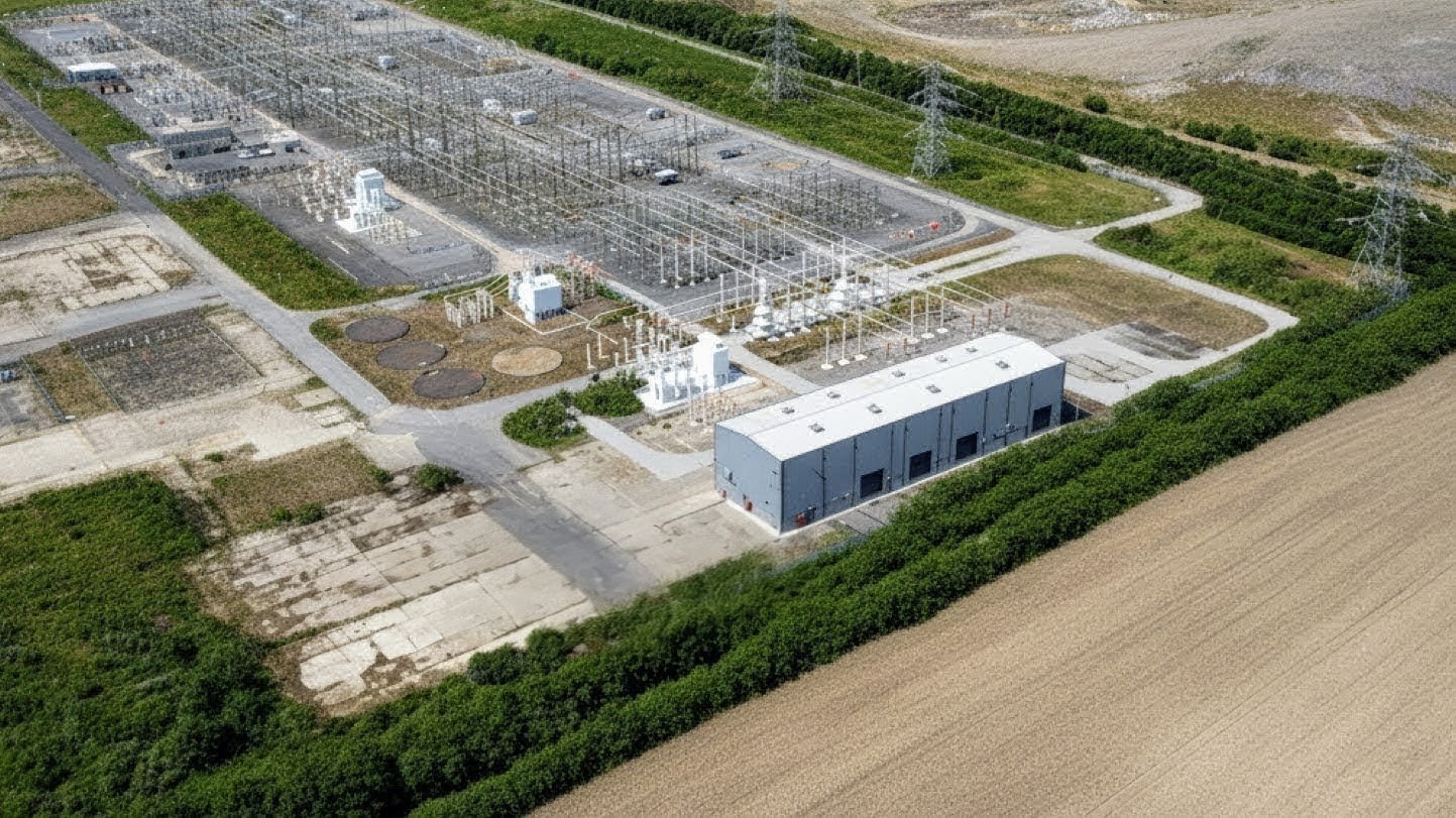 A digital render of National Grid's Didcot substation extension
