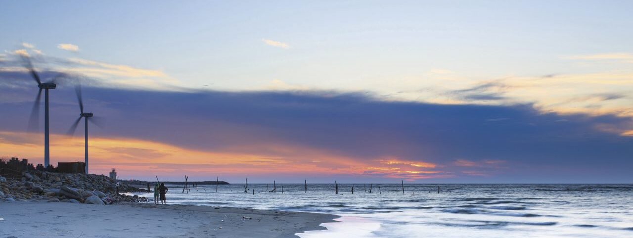 Wind turbine near sea