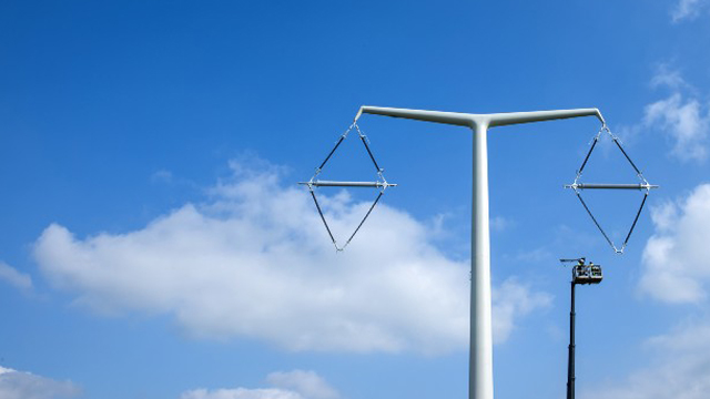 New electricity T-pylon under construction
