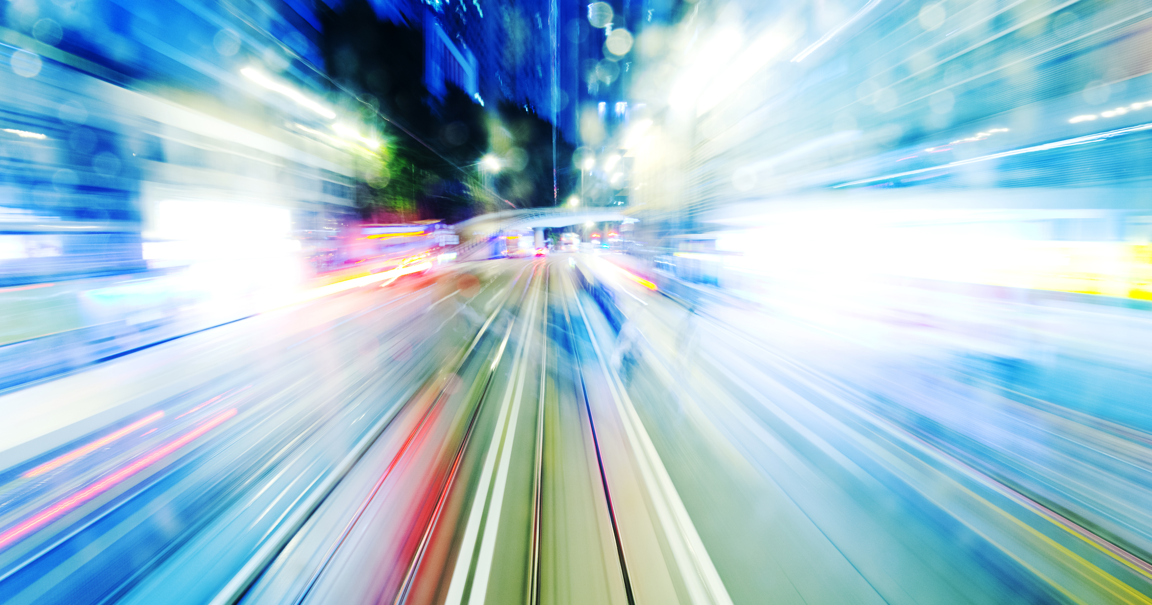 Abstract image of lights in motion, streaming lights