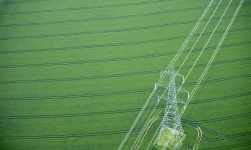 Pylon in a field