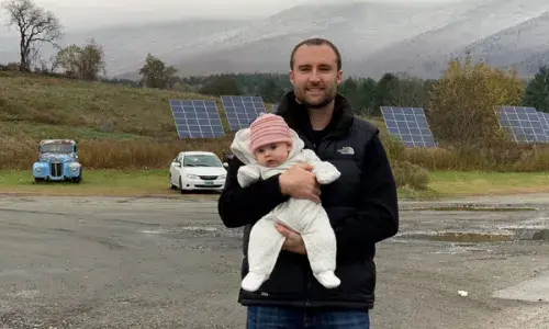 National Grid's Ryan Cote on a solar farm for green collar jobs story about driving electric