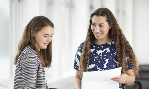 Photo of Sarah Woolham-Jaffier with female colleague - used for the National Grid story 'Sarah Woolham-Jaffier: rewiring London'