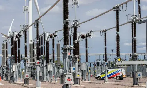 National Grid branded van at Bicker Fen substation
