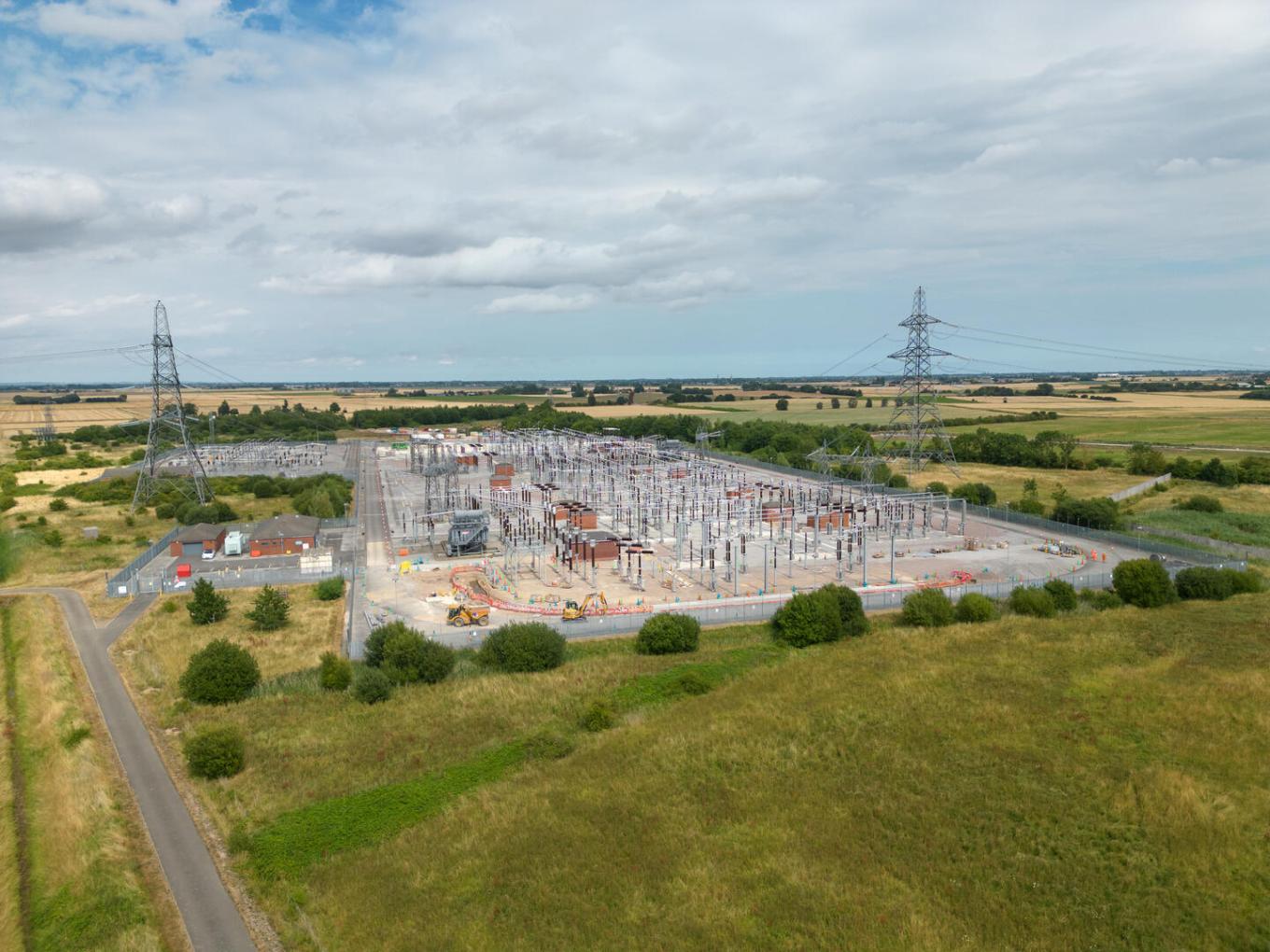 Example of a National Grid substation at Bicker Fen