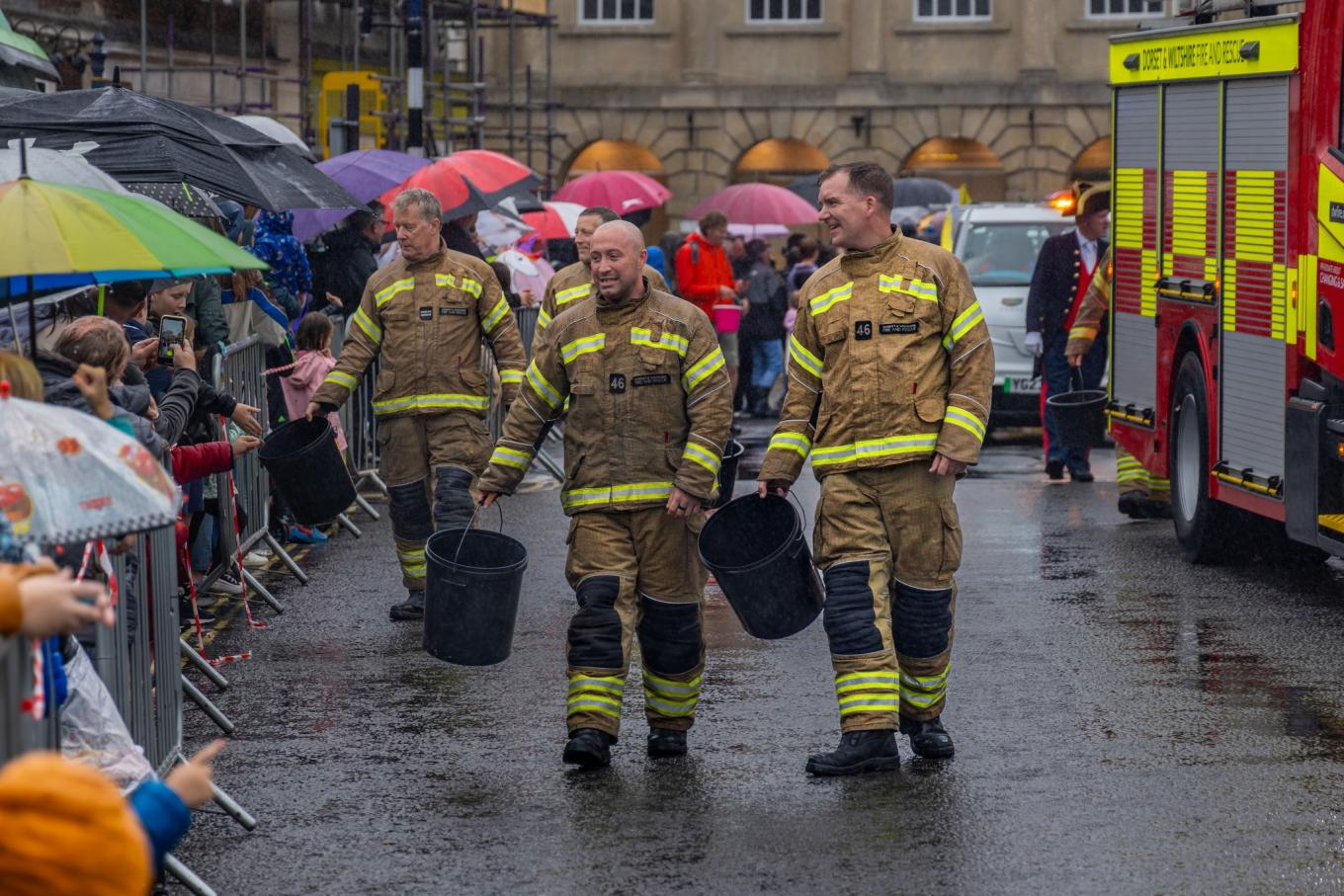 Image of firemen at Devizes Carnival 