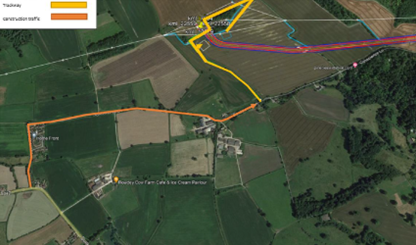 Map showing temporary access along Conscience Lane